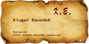 Kluger Benedek névjegykártya